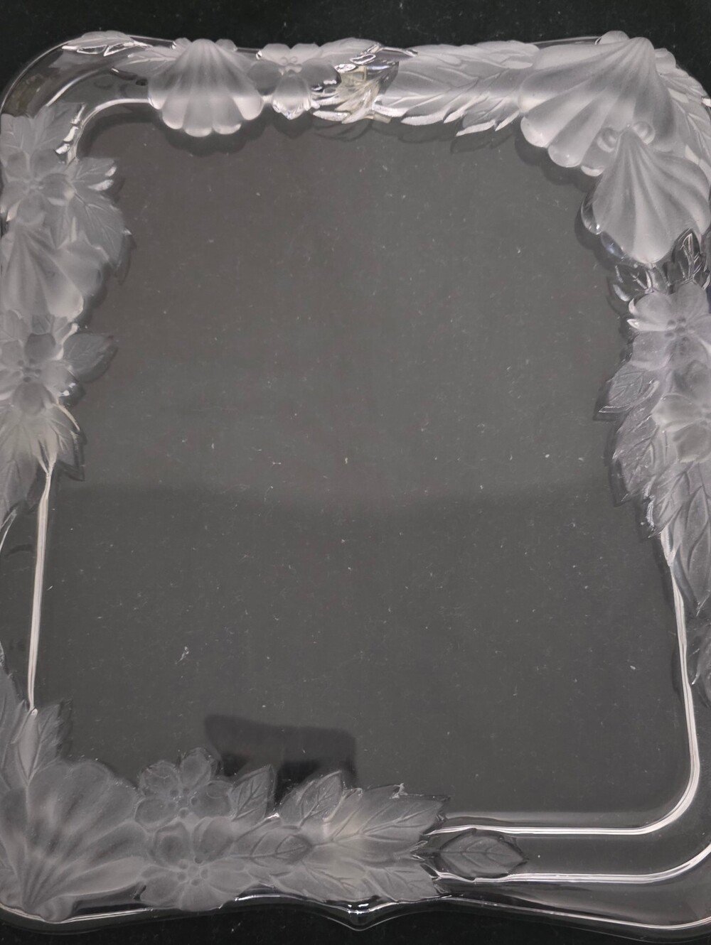 Clear Glass Floral Picture Frame - Picture 2 of 4
